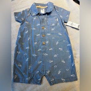 Carters paper plane jumpsuit 6mo